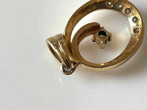 1986 Diamond Pendant 9ct Gold Diamond Vintage Pendant - Picture 14 of 17