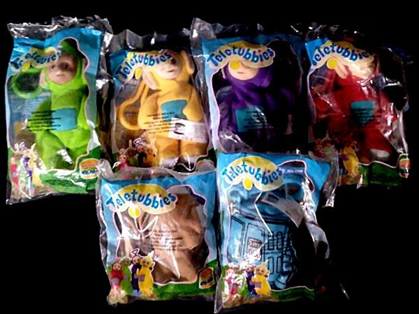 Burger King Kids Meal Teletubbies Beanbag Toy Set 6 Vintage MIP