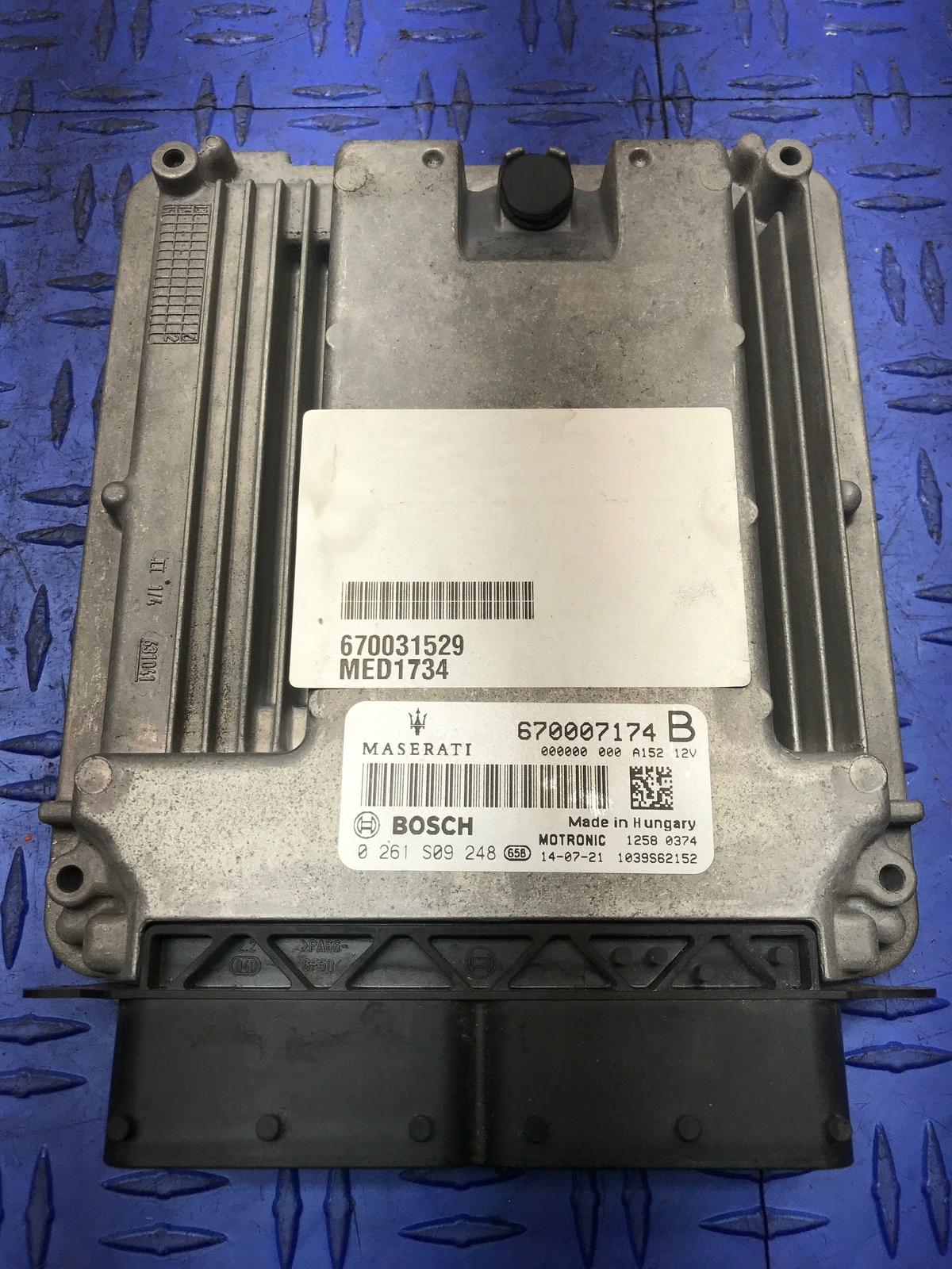 2014 - 2017 MASERATI GHIBLI 3.0L ENGINE ELECTRONIC CONTROL MODULE 670031529 OEM