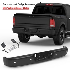 Black Rear Step Bumper For 09-18 Dodge Ram 1500 10-12 2500 3500 W Sensor Hole Black Rear Step Bumper For 09-18 Dodge Ram 1500 10-12 2500 3500 W Sensor Hole