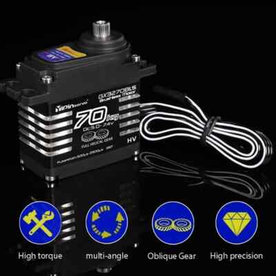 70kg Digital Servos Brushless Motor IP68 Steel Helical Gear For 1/8 1/10 RC Car