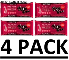 4 PACK - PASCHA Organic Dark Chocolate Chips, 100% Cacao - Unsweetened, 8.8 Oz