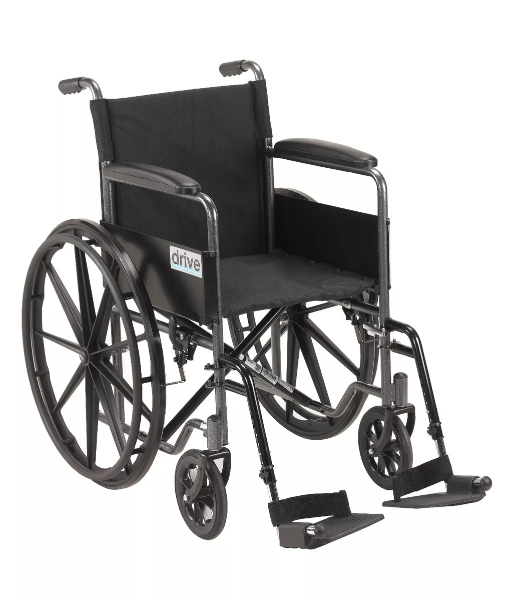 Silver Sport 1 Folding Wheelchair Full Arms & Removable Footrest Drive  Medical