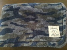 Carters Dino Mite Blue Camo Dinosaur Patch Baby Blanket Sherpa Little Guy 30" 40
