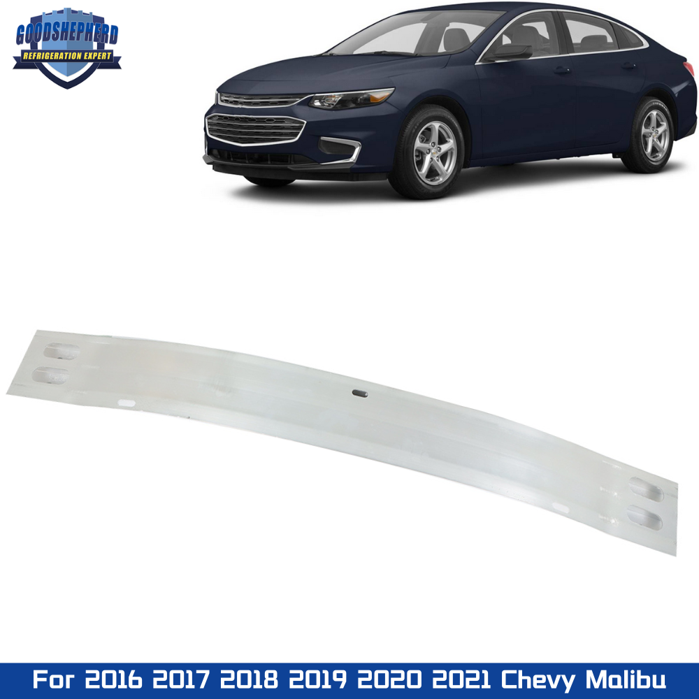 Front Bumper Reinforcement Bar For Chevy Malibu 2016-2021 – Direct Replacement, Silver Aluminum (Part #GM1006688)