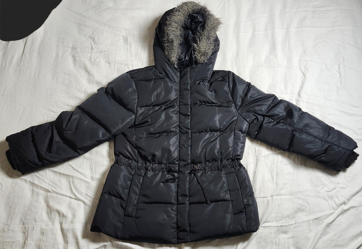 Banana Republic Black Puffer Jacket Women's Down Filled Size Large
