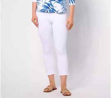 Belle by Kim Gravel Regular Coastal Crop Perfect Ponte Pants White Reg 8 A640318