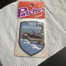Vintage New Hampshire Iron On Patch Voyager Made in Usa Covered Bridge