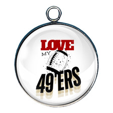 Love My 49ers, Football Glass Cabochon Charms...