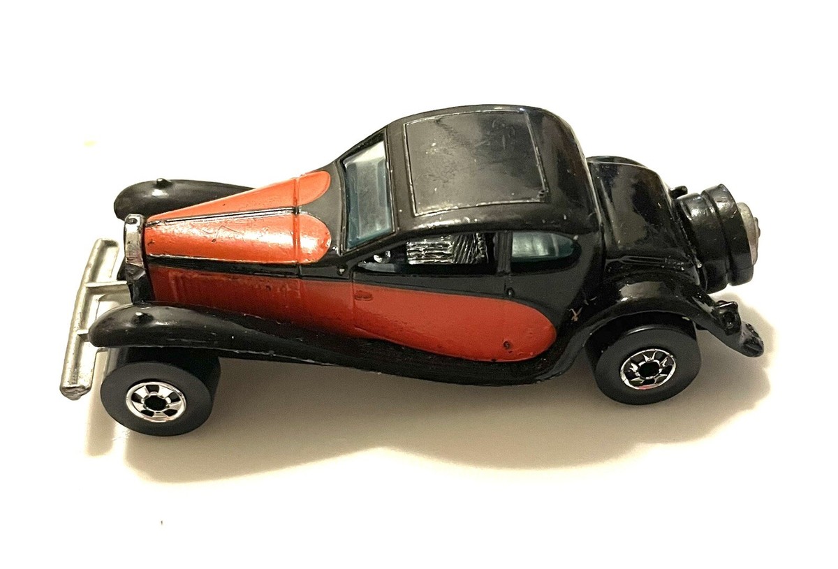 Vintage '37 Bugatti, Hot Wheels 1980 Black Classic Car with Red