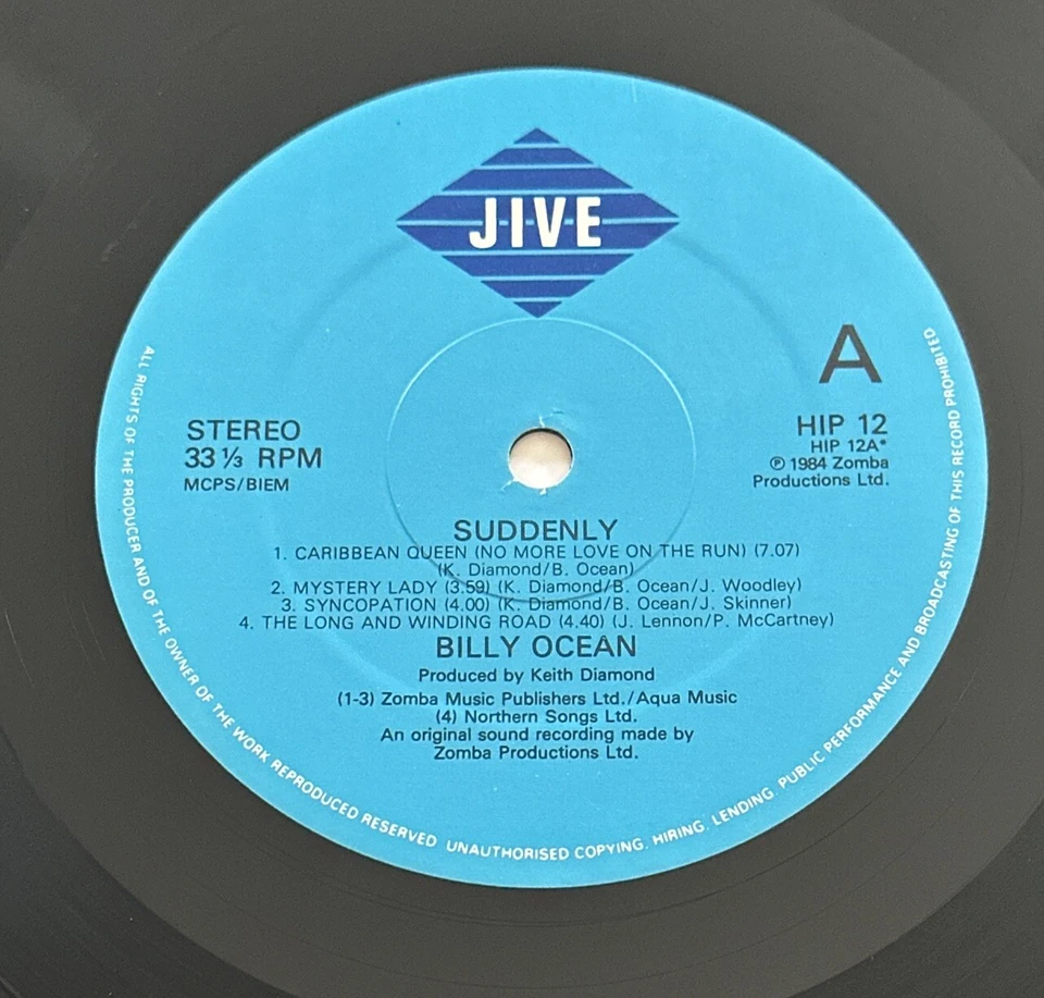 BILLY OCEAN-SUDDENLY 1984 VINYL LP RECORD EX / EX CONDITION - Image 4 of 4