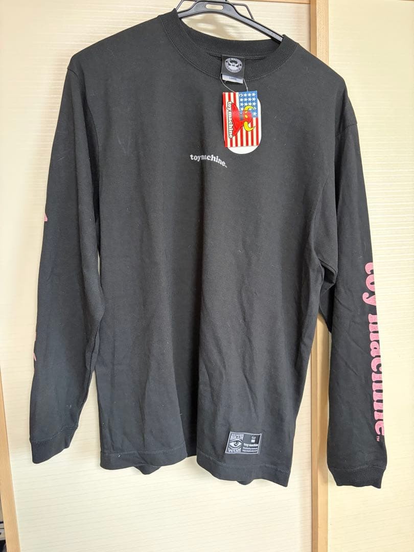 TOY MACHINE Black Long Sleeve T-Shirt Size L - Logo Print