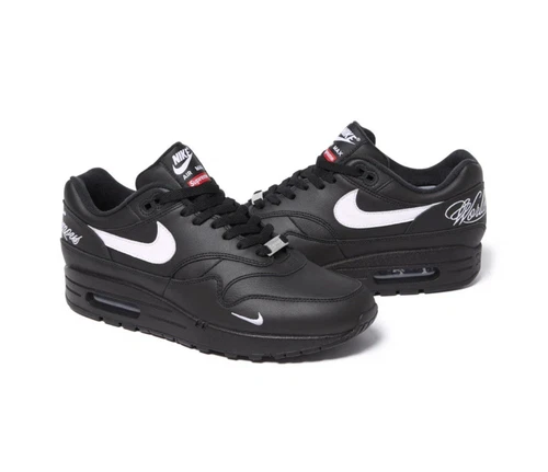 NEUF Supreme x Air Max 1 ’87 Noir ? UK8.5 NEUF PARFAIT ÉTAT ! ✅?