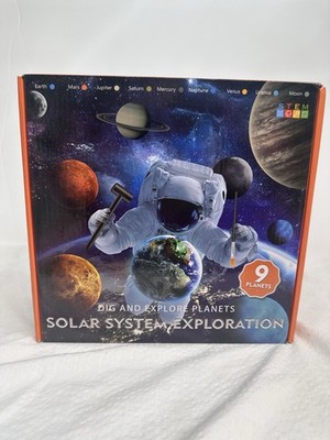 Gemstone Dig Kit, Dig up 72 Jewel Treasures from 9 Solar System Planets STEM New