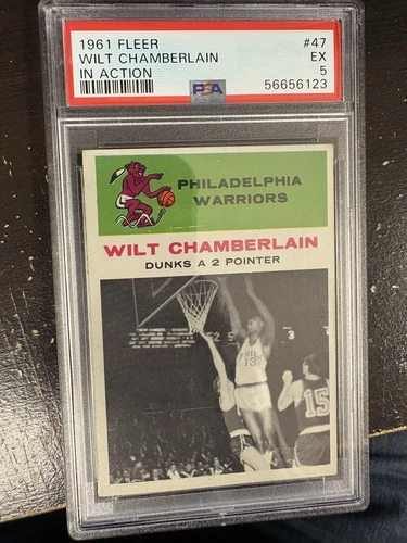 WILT CHAMBERLAIN (IA) 1961 FLEER BASKETBALL #47 PSA 5