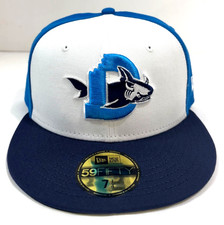 Durham Bulls MILB NE Bull Shark Theme Night FITTED Hat~ Blue/White