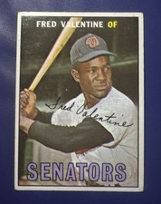 1967 TOPPS #64 FRED VALENTINE WASHINGTON SENATORS OUTFIELDER *FREE SHIPPING*