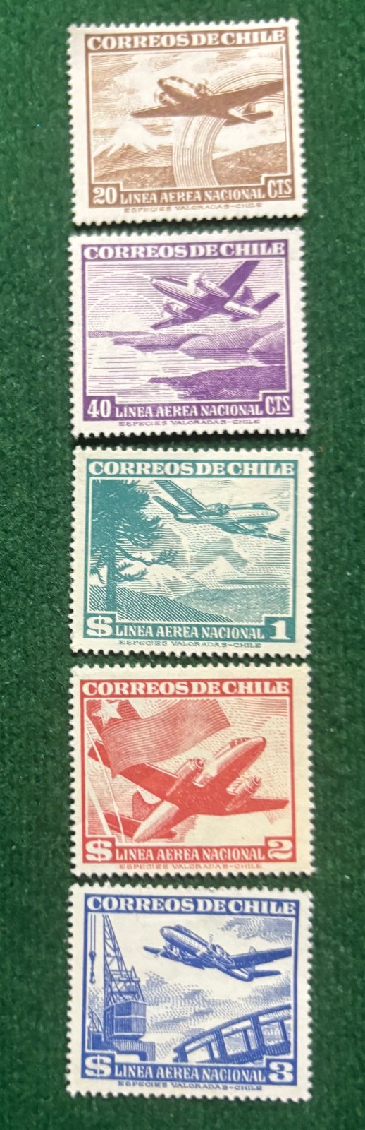 CHILE 1950-51 AIR MAIL COLLECTION, MH