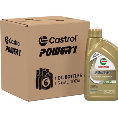 Power1 4T 10W-40 Full Synthetic Motorcycle Oil, 1 Quart, Pack of 6