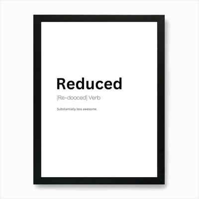 Reduzierte Definition Bedeutung Kunstdruck gerahmtes Wandbild Poster Leinwanddruck Bild