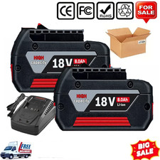 8.0Ah NEW Battery For Bosch 18V Li-ion BAT609 BAT610 BAT618 17618 25618Charger
