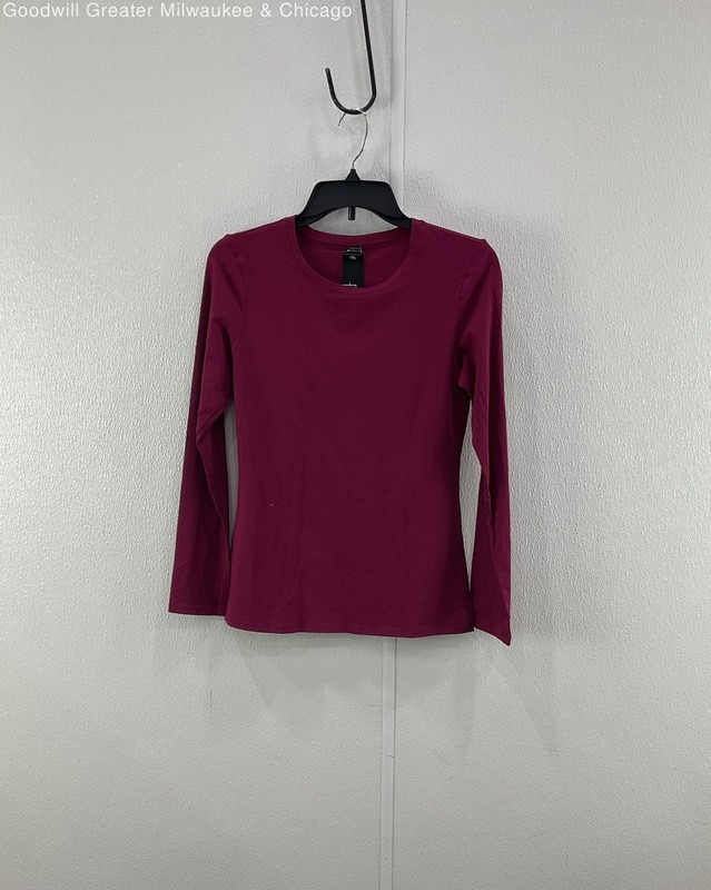 Felina Womens Berry Pink Solid 2074 Crew Neck Long Sleeve Shirt Small NWT