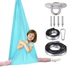 Sensory Swing - Indoor Swing  Comes with Heavy Duty Hardware and Soft Nylon Blue