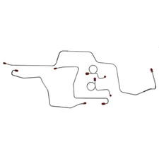 Classic Tube Brake Line Kit Front Stainless Steel Standard Drum Mustang 1968-...