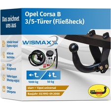 ANHÄNGERKUPPLUNG starr für Opel Corsa B 93-00 +13polig E-Satz ABE