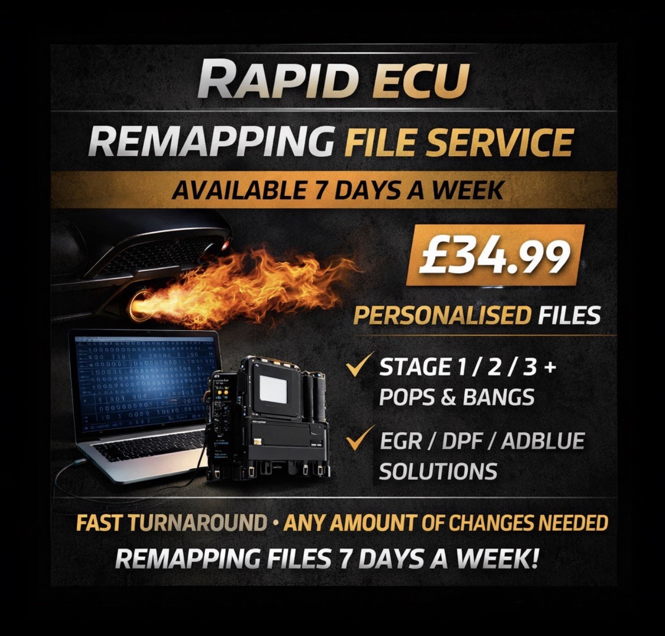 Free Remap Files ECU Remap File Service £34.99 | Stage 1 2 3 Pops Bangs EGR DPF AdBlue ...