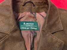 Damen Trachten Janker/Jacke braun/grün Gr. 42 v. H.Moser Salzburg Lederoptik