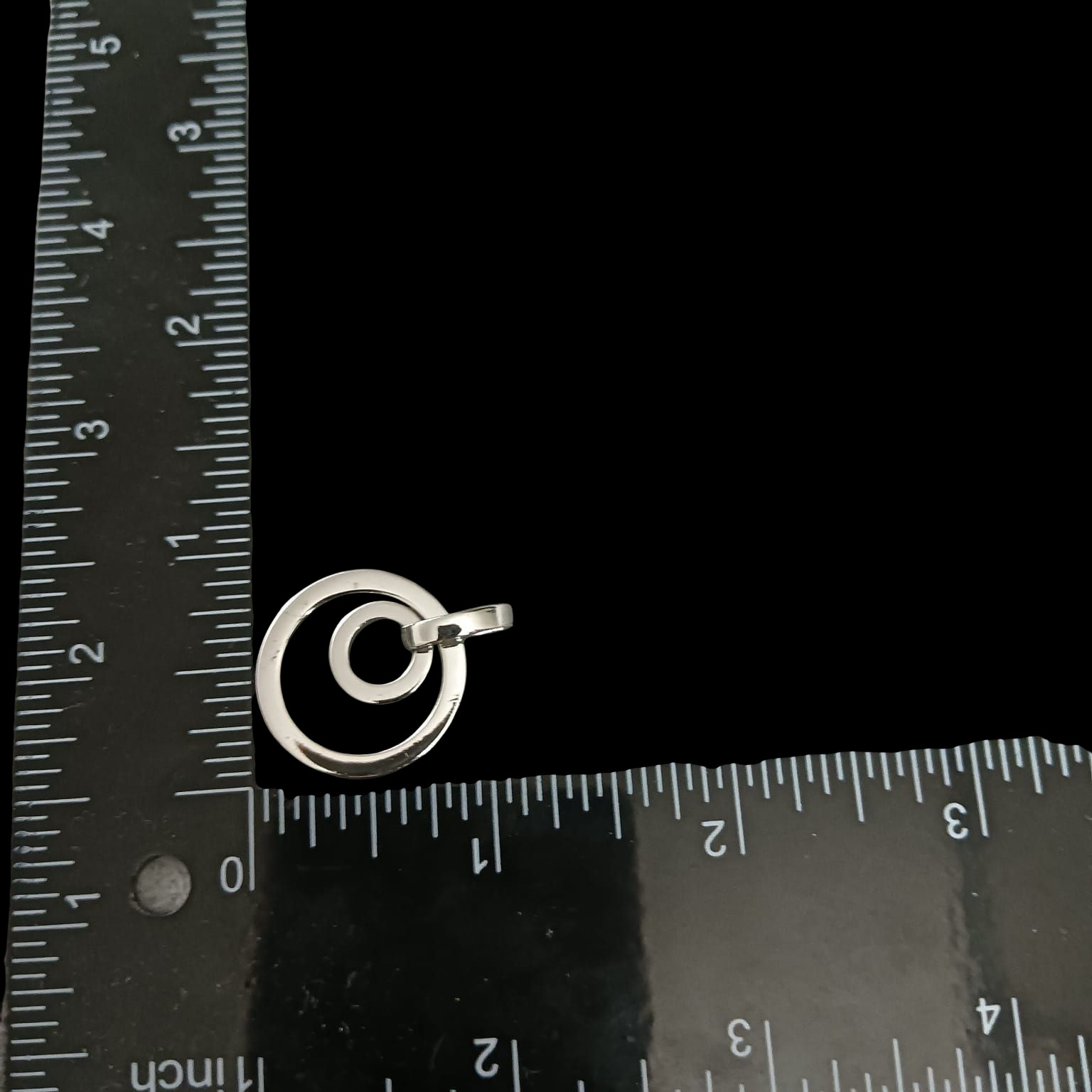 925 Sterling Silver Interlocking Double Circle Pe… - image 6