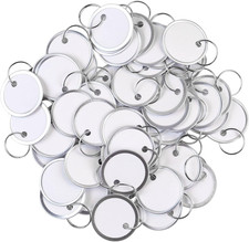 50 Pieces Metal Rim Tags White round Paper Tags with Metal Rings 1.22 Inch Writa
