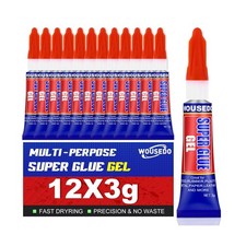 12 x 3g Super Glue Gel, Fast Strong Adhesive, Strong Cyanoacrylate CA Glue ...