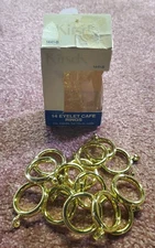 14 Vintage Kirsch Eyelet Cafe Curtain Drapery Rings 1441-B Shiny Brass Color