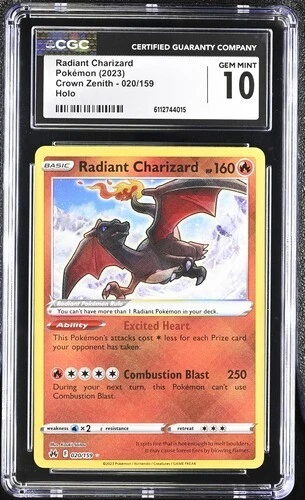 Radiant Charizard 020/159 Crown Zenith Holo CGC 10