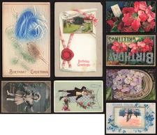 Vintage Happy Birthday, Greetings, and Best Wishes Postcards Lot of 40