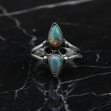 Welo Fire Opal Gemstone 925 Sterling Silver Ring Handmade Jewelry Ring For Gift