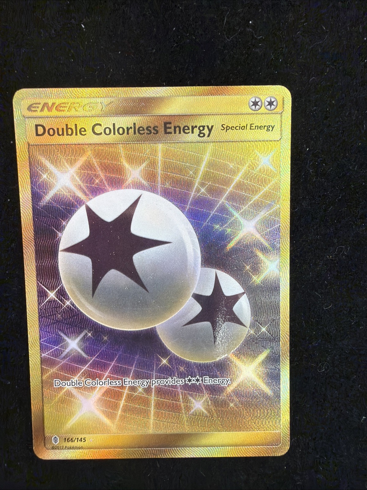 Pokemon Double Colorless Energy DCE 166/145 Guardians Rising SECRET Gold Mint