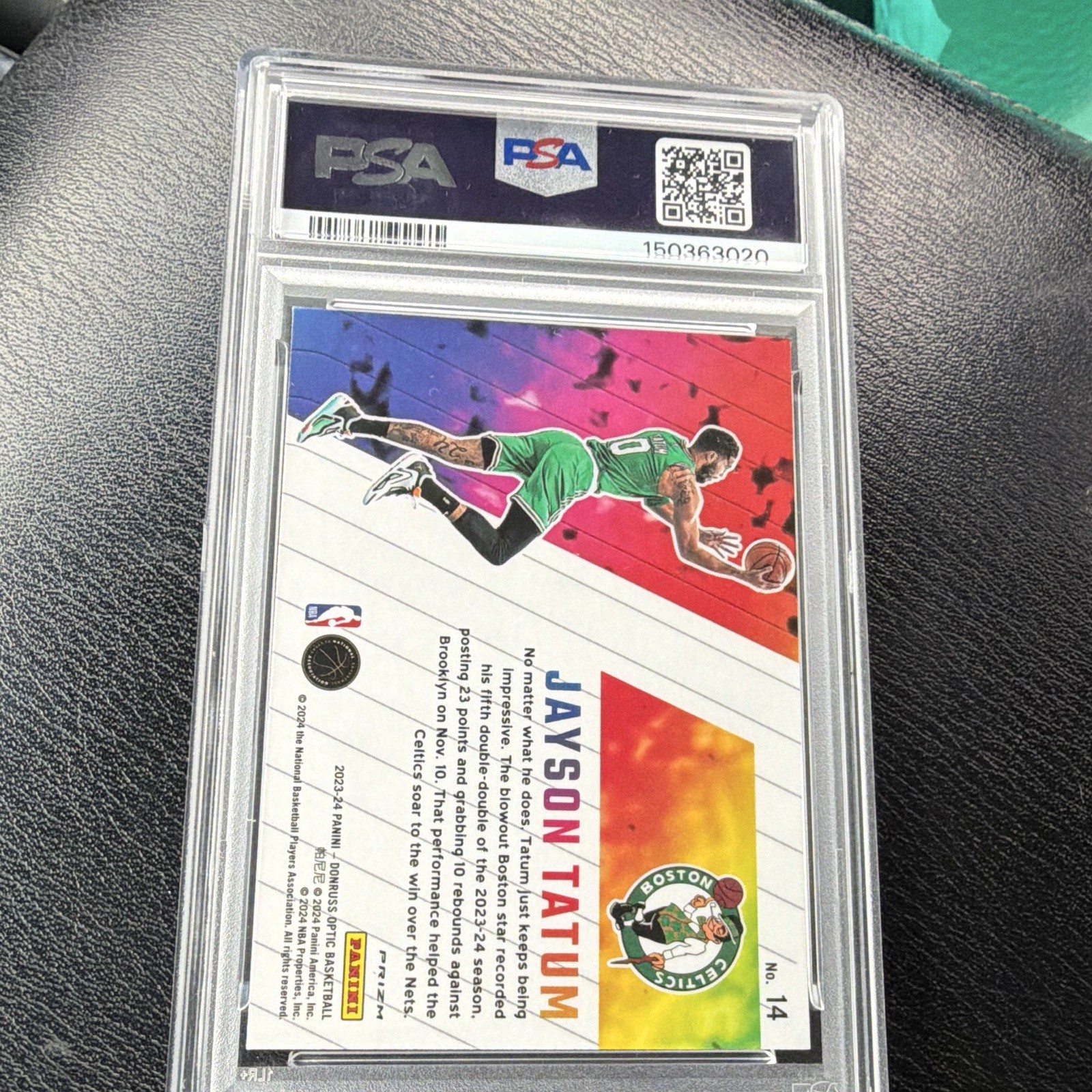 Panini 2023-24 Donruss Optic Jayson Tatum Celtics Phazes #14 PSA 9 view 5