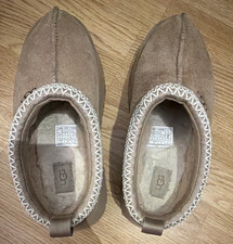 UGG Tazz Suede Slip-On Slippers Beige UK 4 EU 37 US 6 Rubber Sole