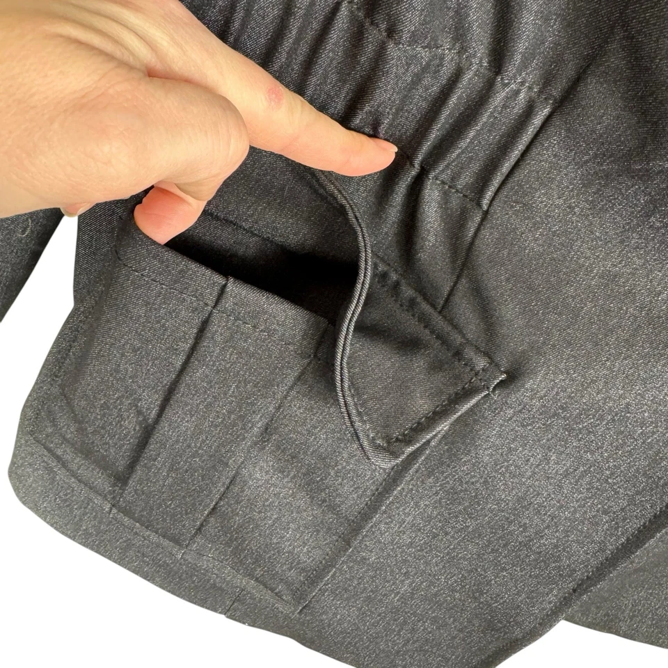 Blazer IMAN Negro Estampado Leopardo Botón Botón Forrado Frontal Bolsillos Talla M Foto 4 de 4