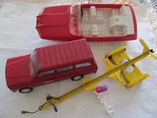 VINTAGE TONKA, SPEEDBOAT, TRAILER AND JEEPSTER LOT