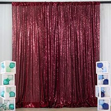 Sequin Photo Backdrop Curtains Maroon Fabric Photography 4FTx6FT Burgundy