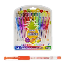 BAZIC Scented Glitter Neon Metallic Gel Pen, 24 Color Smooth Writing, 1-Pack