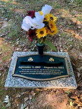 Metal Grave Vase Flower Holder with Base Graveyard Decoration Foam Cemetery Vase