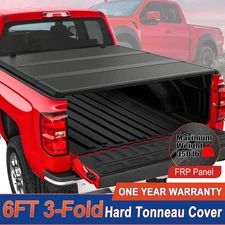 6FT Fiberglass Hard Tonneau Cover 3-Fold For 1983-2011 Ford Ranger Truck Bed