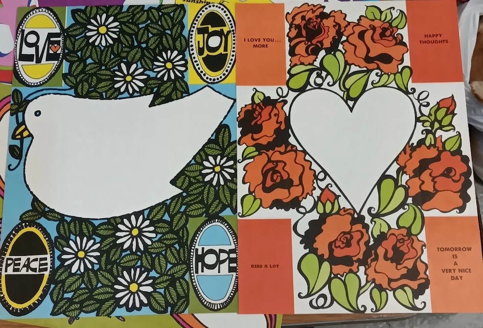 Hojas de papelería vintage de arte pop plegable a nota años 60, 7 diseños en total de 28 Foto 3 de 4