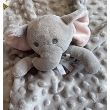 Crevent Baby Security Blanket Gray Elephant Minky Dot Lovey Plush 12 Inch