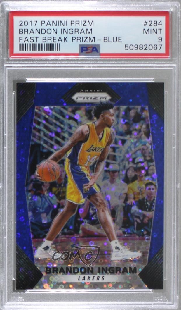 2017-18 Panini Prizm Fast Break Blue 135/175 Brandon Ingram #284 PSA 9 MINT v1b